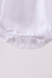 White Bow Smocked Jacquard Bubble - Aaria Tees Aaria Tees