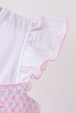 White Bow Smocked Jacquard Dress - Aaria Tees Aaria Tees