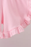 White Bow Smocked Jacquard Ruffle Shorts Set - Aaria Tees Aaria Tees