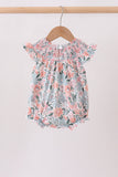 Pink Floral Smocked Knit Bubble - Aaria Tees Aaria Tees