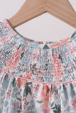 Pink Floral Smocked Knit Bloomer Set - Aaria Tees Aaria Tees