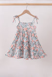 Pink Floral Knit tiered Dress - Aaria Tees Aaria Tees