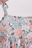 Pink Floral Knit tiered Dress - Aaria Tees Aaria Tees
