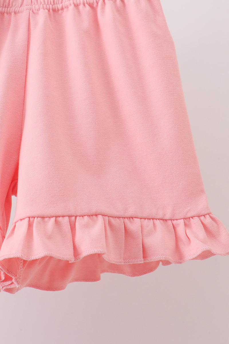 Pink Floral Smocked Knit Set - Aaria Tees Aaria Tees
