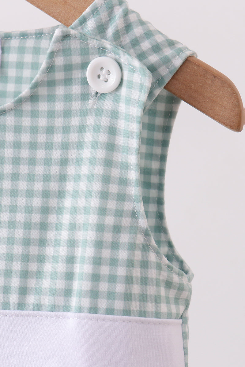 Sage Gingham Knit Bubble - Aaria Tees Aaria Tees
