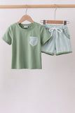 Sage Gingham Knit Set - Aaria Tees Aaria Tees