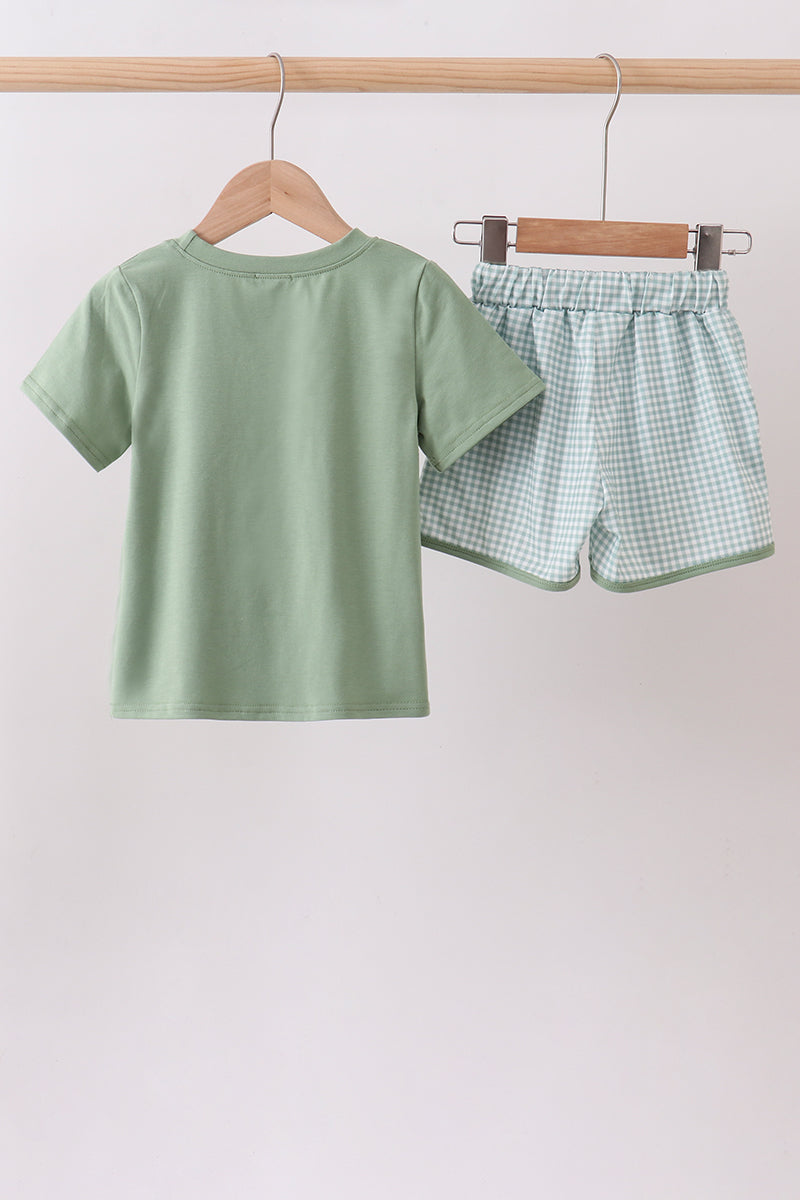 Sage Gingham Knit Set - Aaria Tees Aaria Tees
