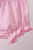 Pink stripe seersucker strawberry smocked bloomer set - Aaria Tees Aaria Tees