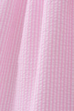 Pink stripe seersucker strawberry smocked dress - Aaria Tees Aaria Tees