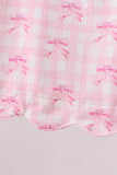 Pink bow print scalloped bloomer set - Aaria Tees Aaria Tees