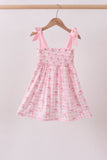 Pink bow smocked ruffle dress - Aaria Tees Aaria Tees