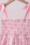 Pink bow smocked ruffle dress - Aaria Tees Aaria Tees