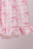 Pink bow smocked ruffle dress - Aaria Tees Aaria Tees