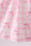 Pink bow smocked ruffle dress - Aaria Tees Aaria Tees