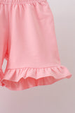 Pink Gingham Animal Embroidered Knit Set - Aaria Tees Aaria Tees