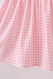 Pink Gingham Animal Embroidered Knit Set - Aaria Tees Aaria Tees