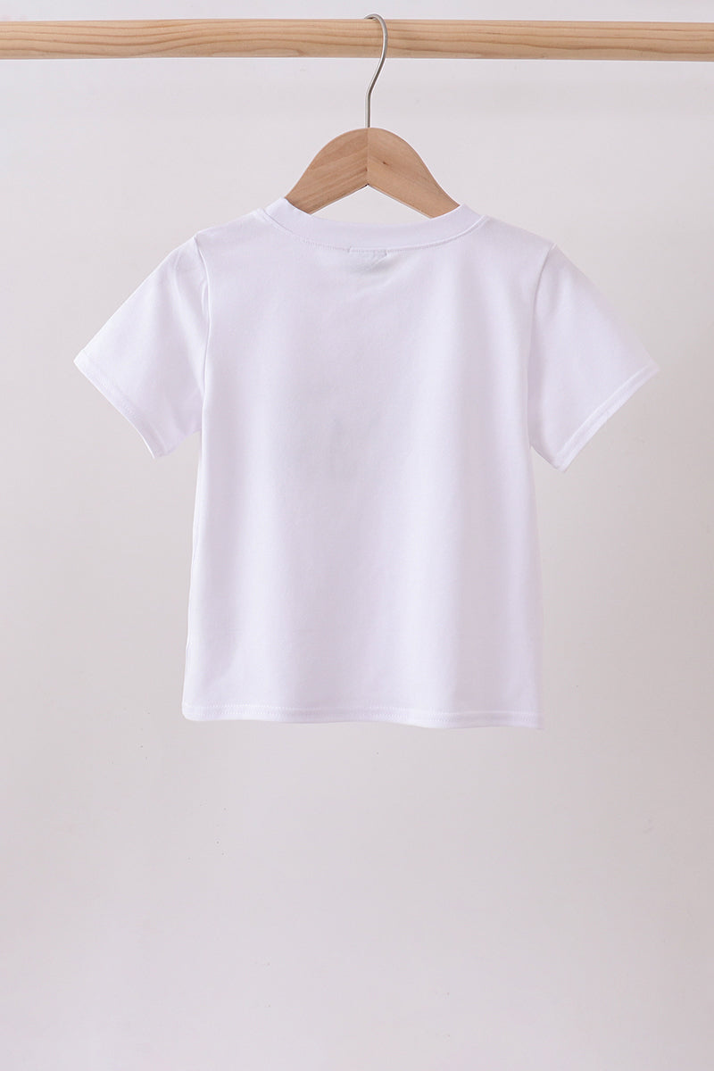 White Animal Embroidered Knit Top - Aaria Tees Aaria Tees
