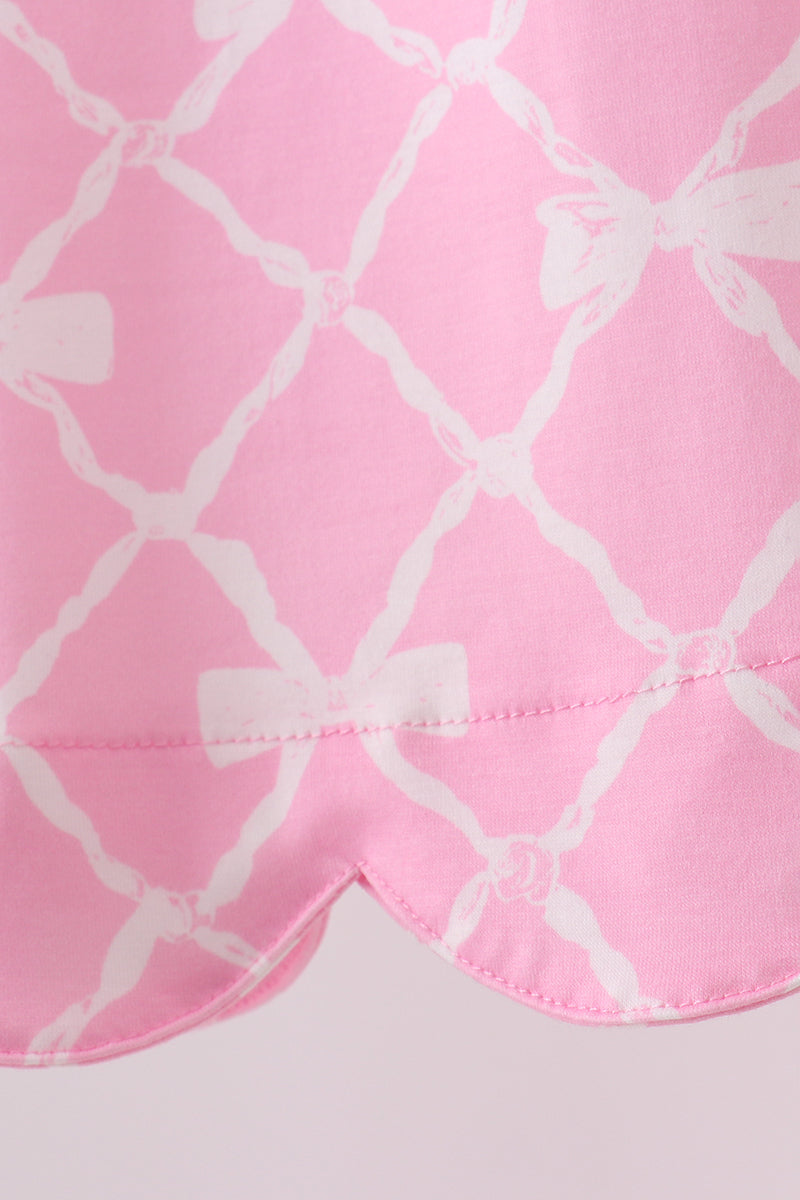 Pink Bow Knit Bloomer Set - Aaria Tees Aaria Tees