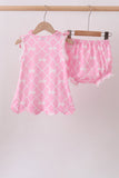 Pink Bow Knit Bloomer Set - Aaria Tees Aaria Tees