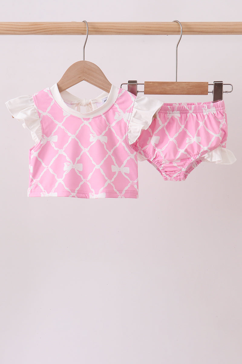 Pink Bow UPF Swim Set - Aaria Tees