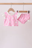 Pink Bow UPF Swim Set - Aaria Tees Aaria Tees
