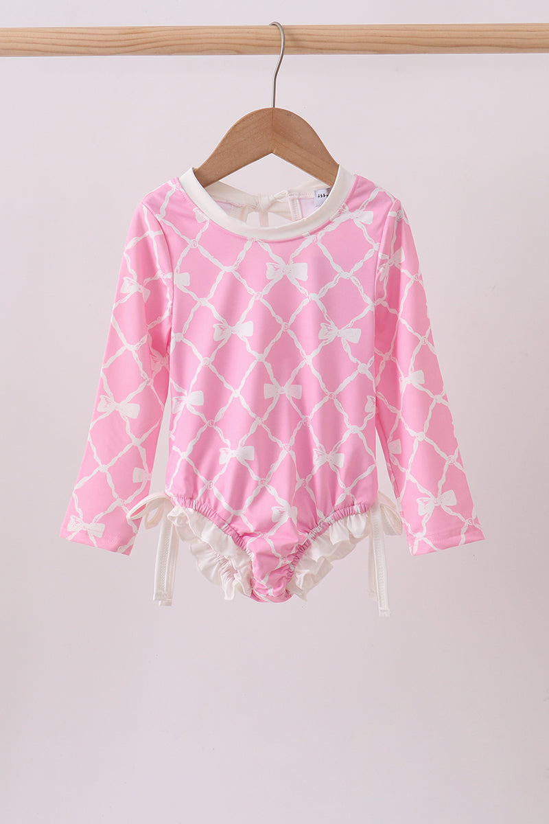 Pink Bow UPF rashguard - Aaria Tees Aaria Tees