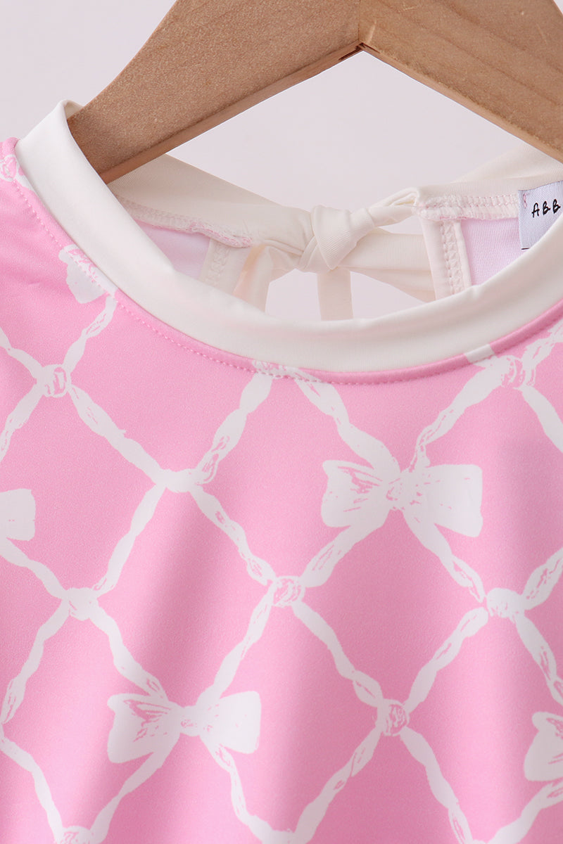 Pink Bow UPF rashguard - Aaria Tees Aaria Tees