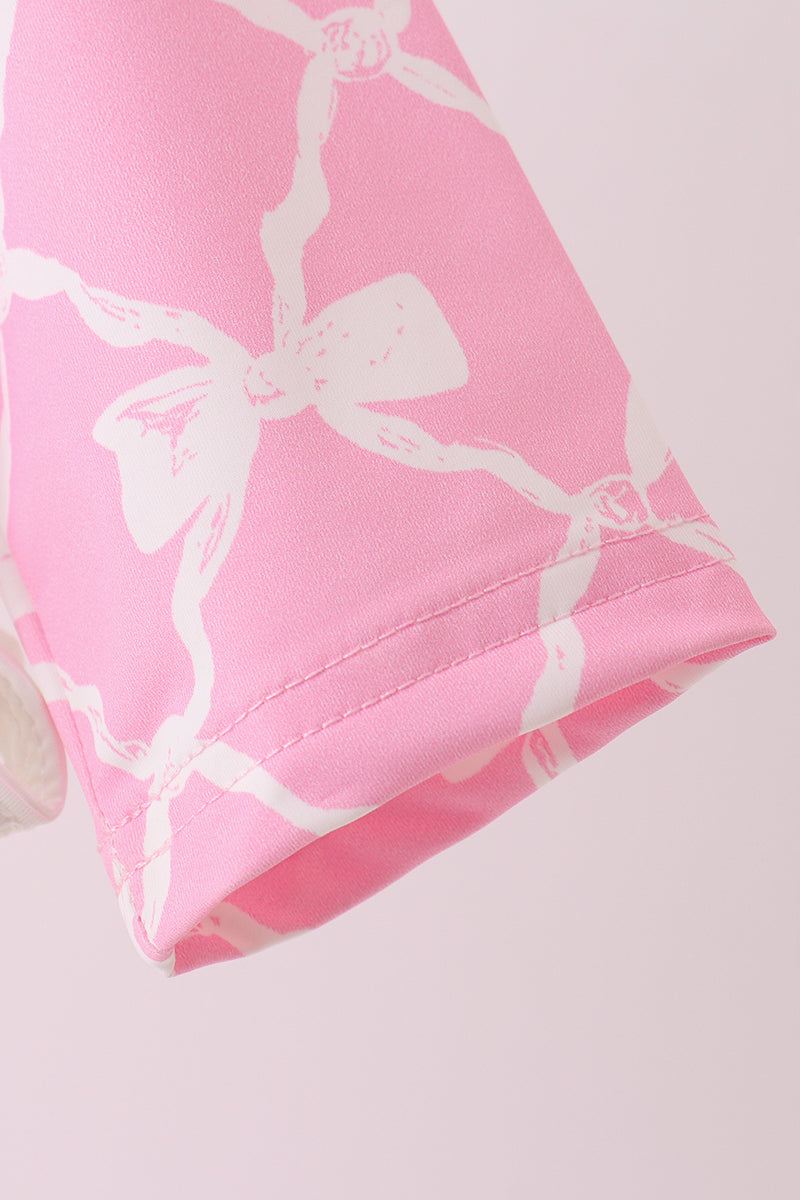 Pink Bow UPF rashguard - Aaria Tees Aaria Tees