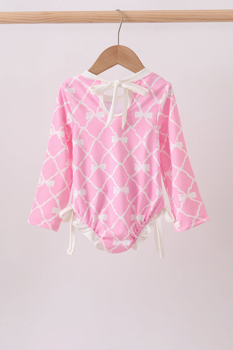 Pink Bow UPF rashguard - Aaria Tees Aaria Tees