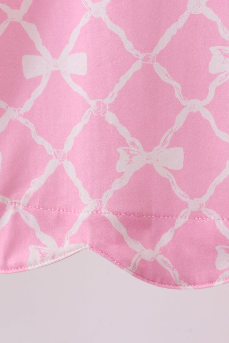 Pink Bow Knit Dress - Aaria Tees Aaria Tees