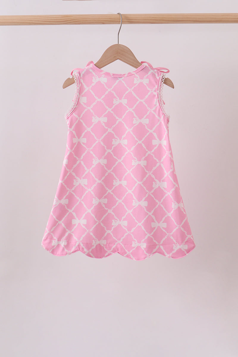 Pink Bow Knit Dress - Aaria Tees Aaria Tees