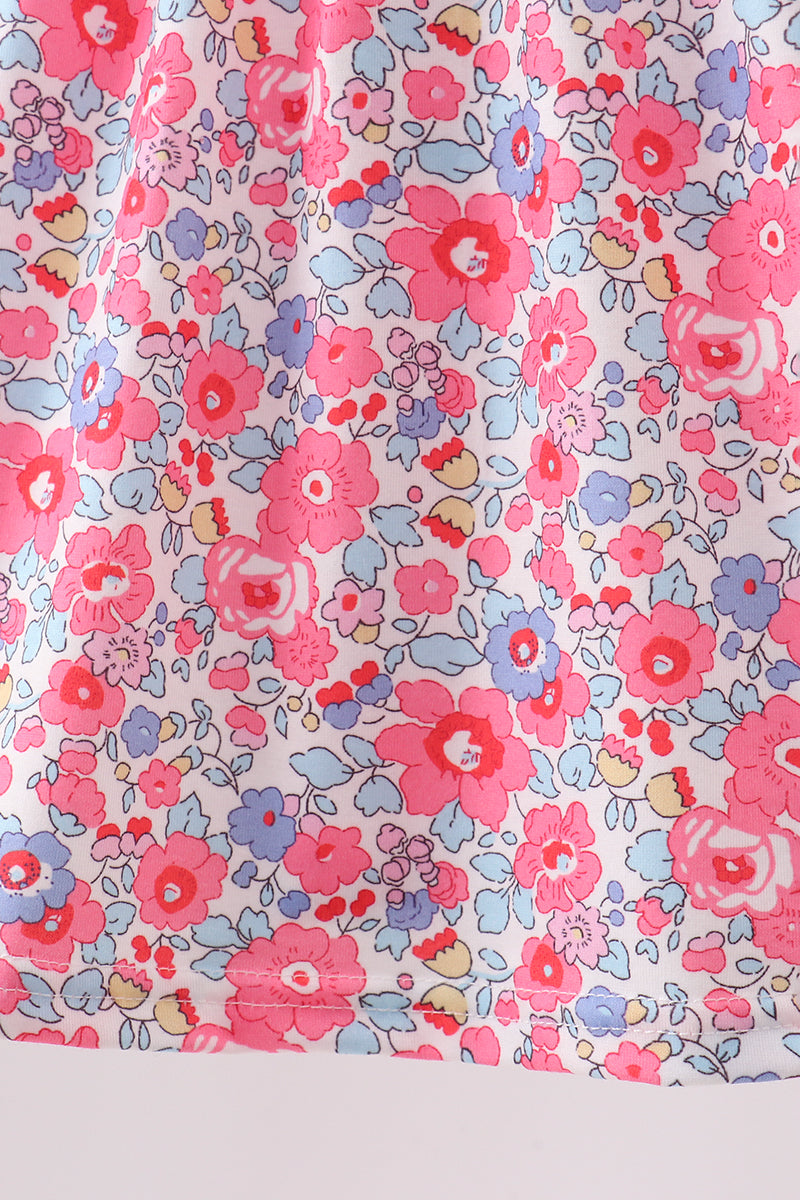 Pink Floral Knit Bloomer Set - Aaria Tees Aaria Tees