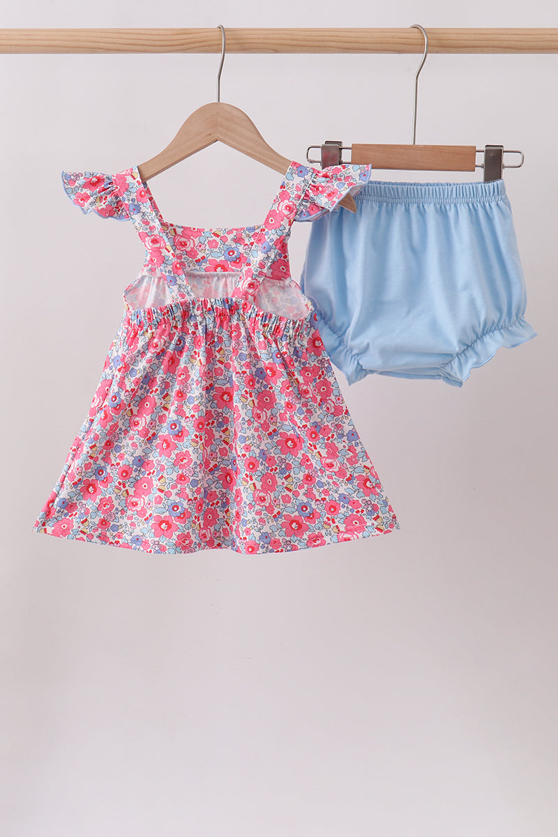 Pink Floral Knit Bloomer Set - Aaria Tees Aaria Tees