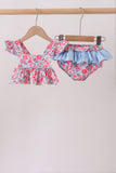 Pink Floral UPF Swim Set - Aaria Tees Aaria Tees