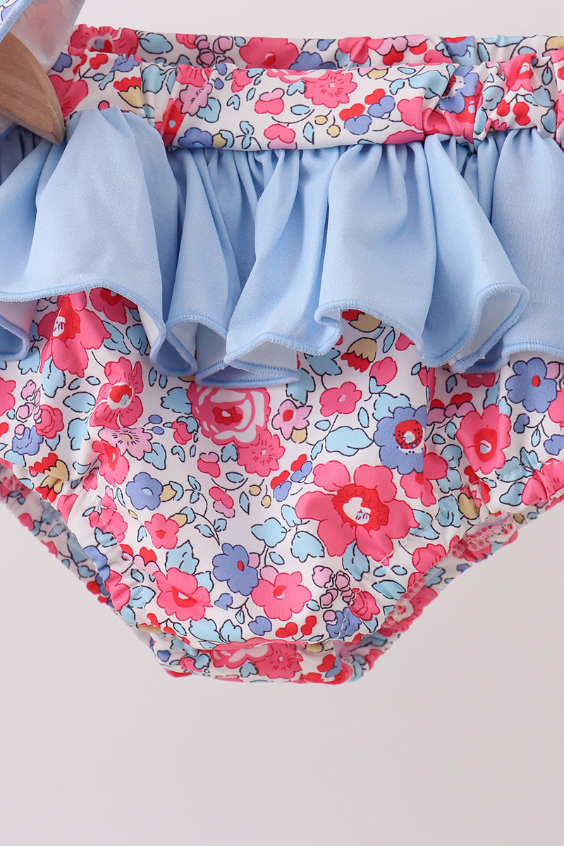 Pink Floral UPF Swim Set - Aaria Tees Aaria Tees