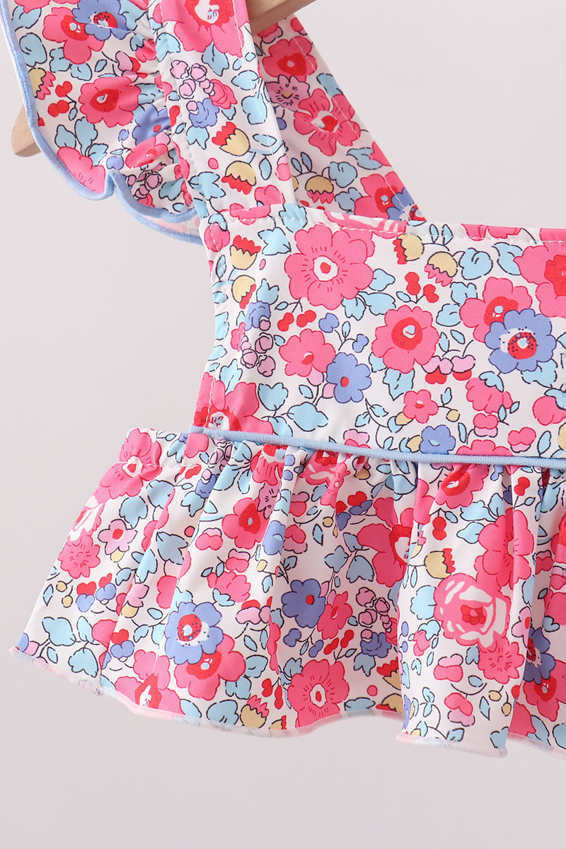 Pink Floral UPF Swim Set - Aaria Tees Aaria Tees