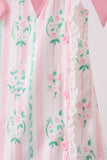 Pink floral print bow dress - Aaria Tees Aaria Tees