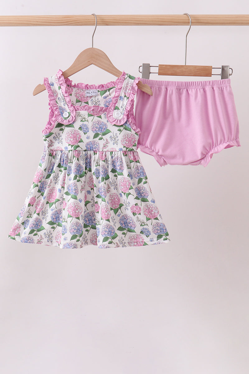 Purple Hydrangea Knit Bloomer Set - Aaria Tees