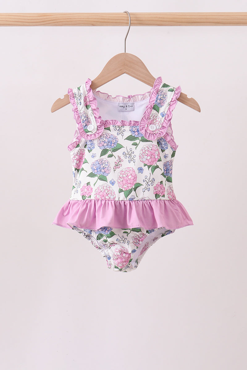 Purple Hydrangea UPF Swim One-Piece - Aaria Tees