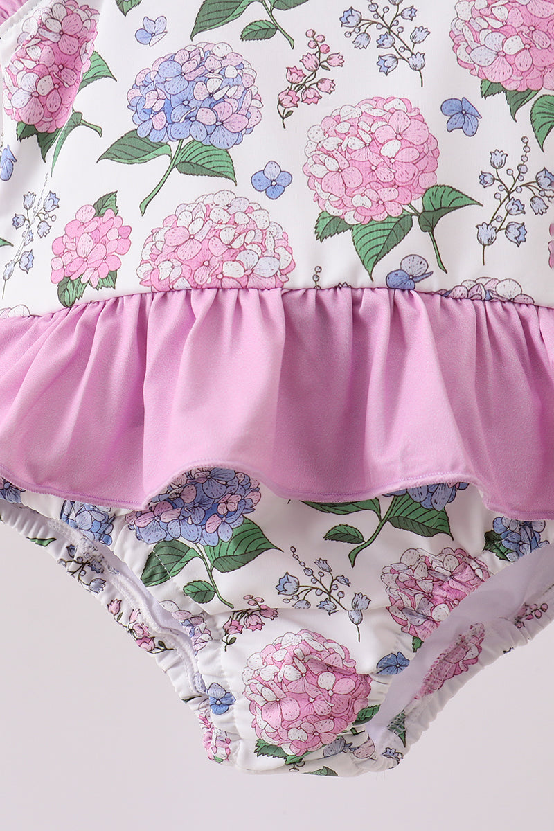 Purple Hydrangea UPF Swim One-Piece - Aaria Tees Aaria Tees