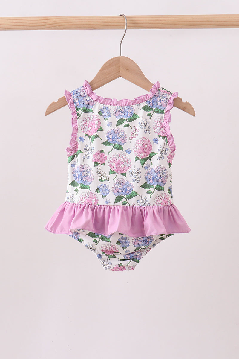 Purple Hydrangea UPF Swim One-Piece - Aaria Tees Aaria Tees