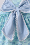 Blue beach print bow ruffle shorts set - Aaria Tees Aaria Tees