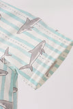 Green Stripe Shark UPF Swim One-Piece Aaria Tees