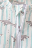 Green Stripe Shark UPF Swim One-Piece Aaria Tees