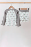 Green Stripe Shark UPF Rashguard Set Aaria Tees