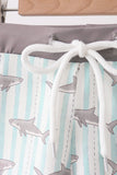 Green Stripe Shark UPF Swim Trunks Aaria Tees