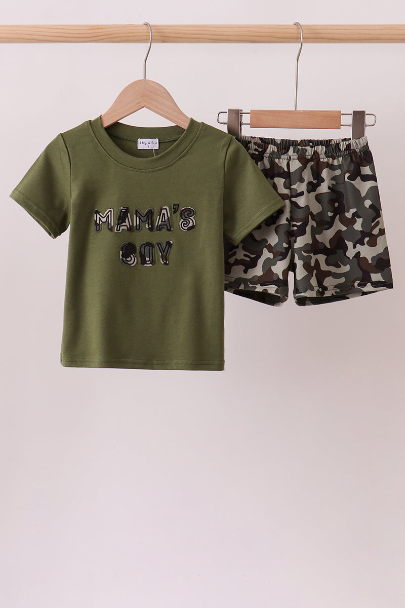 Mama's Boy Applique Knit Set - Aaria Tees Aaria Tees