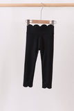 Black Scalloped Yoga Active Leggings - Aaria Tees Aaria Tees