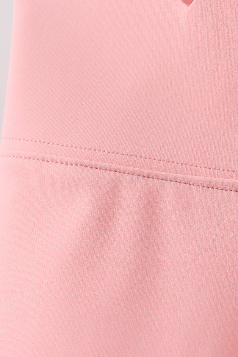 Pink Scalloped Yoga Active Leggings - Aaria Tees Aaria Tees