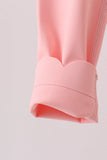 Pink Scalloped Yoga Active Leggings - Aaria Tees Aaria Tees